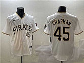 Men's Pittsburgh Pirates #45 Aroldis Chapman White Home Limited Stitched Jersey,baseball caps,new era cap wholesale,wholesale hats